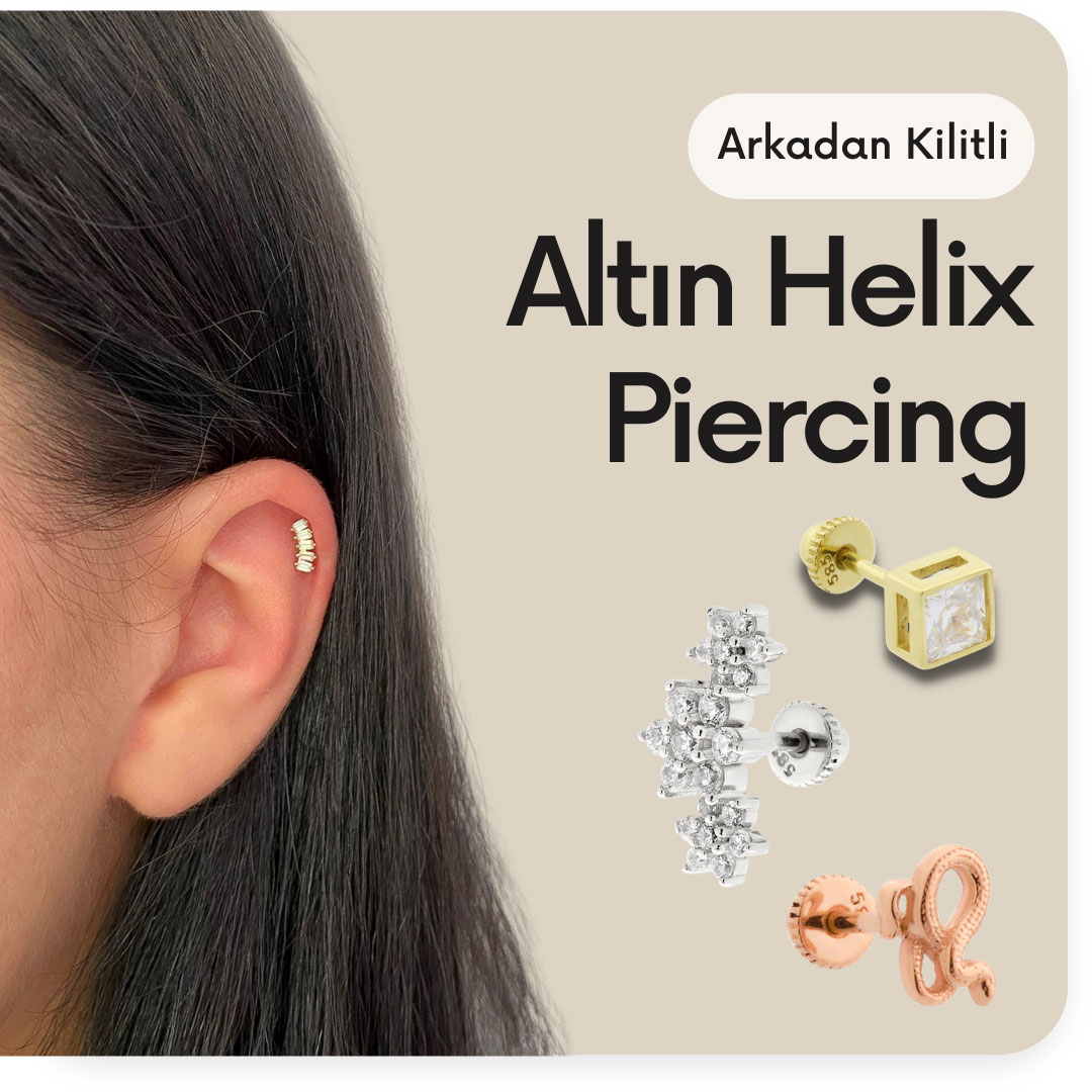 Altın Helix Piercing