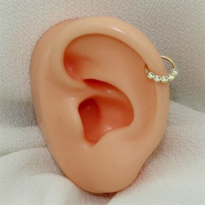 14 Ayar Altın Beşlı Taş Minimal Halka Piercing - Dianora Piercing