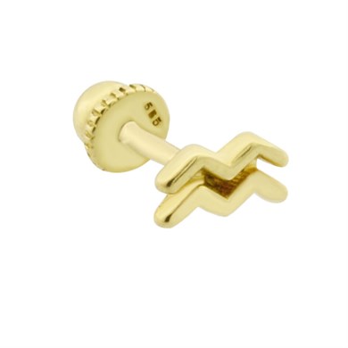 14 Ayar Altın Kova Burcu Minimal Helix/Kıkırdak Piercing