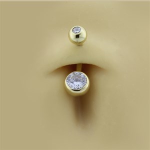 14 Ayar Altın Taşlı Göbek Piercing  - Dianora Piercing